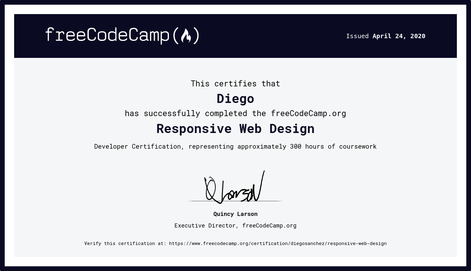 FCC Responsive Web Design certification